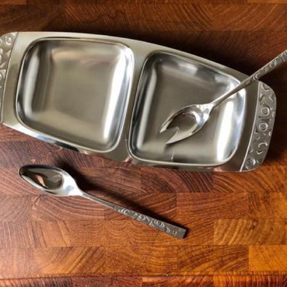 Mid-Century Modern Stainless Steel Serving Piece by Alessi for Rogers Bros